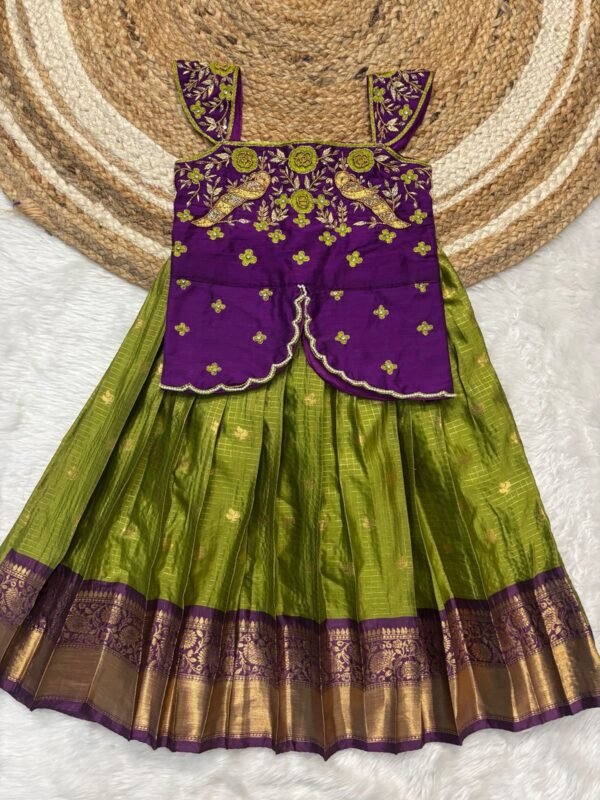 Maggam Work Kids Lehenga