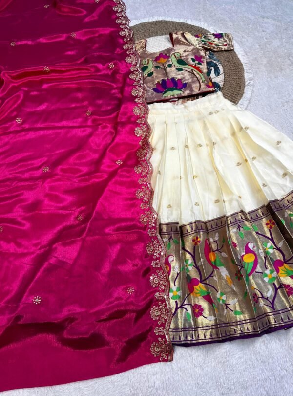Maggam Work Pithani Lehenga Voni Sets(1-15 Years)