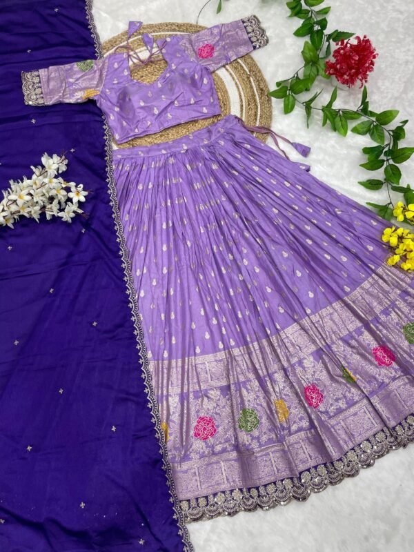 Beautiful Viscous Weaving Full Stiched Lehenga