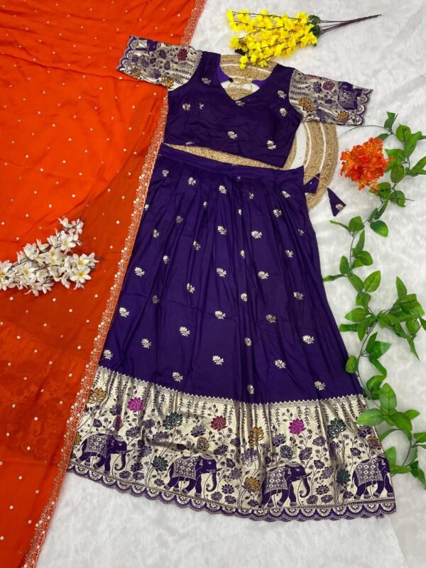 Elephant Stiched Half Sarees