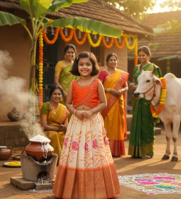 Pongal Special Kids Lehenga