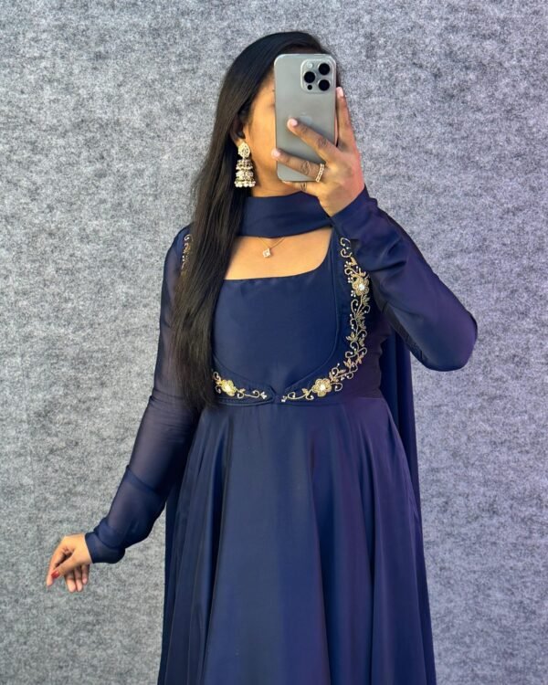 Premium rangoli silk gown