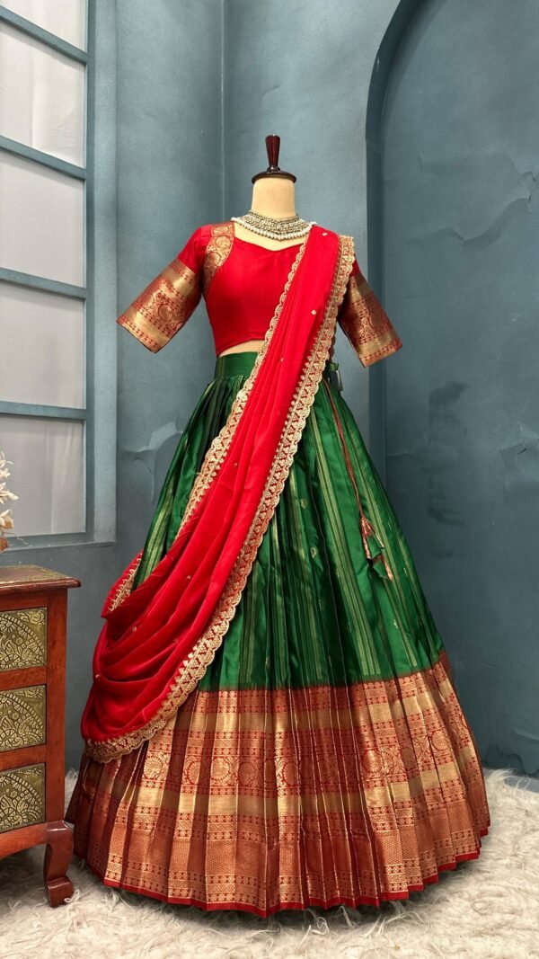 Full stiched kanchivaram silk lehenga