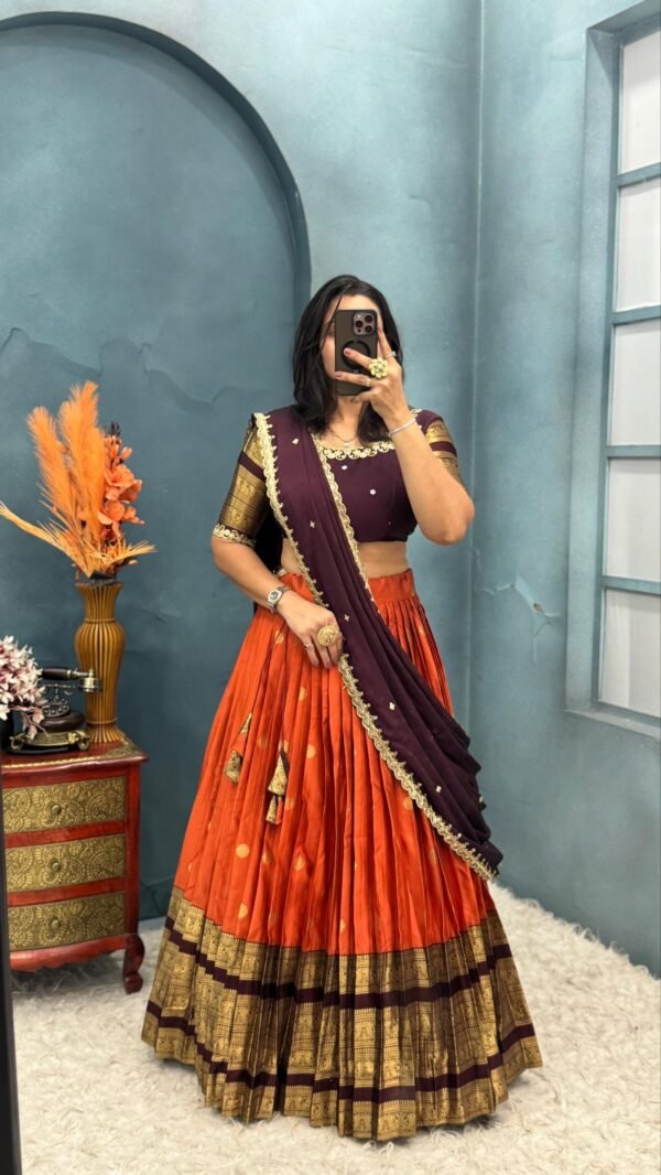 Kanchivaram Silk Embroidery Lehenga