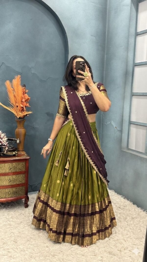 Beautiful Traditional Kanchivaram Silk Lehenga