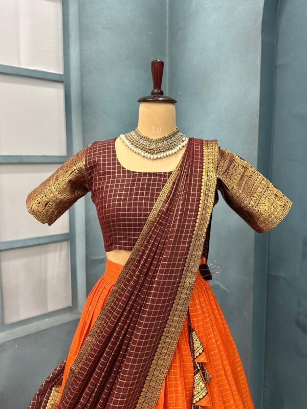 Full Stiched Kanchi Cotton Checks Lehenga