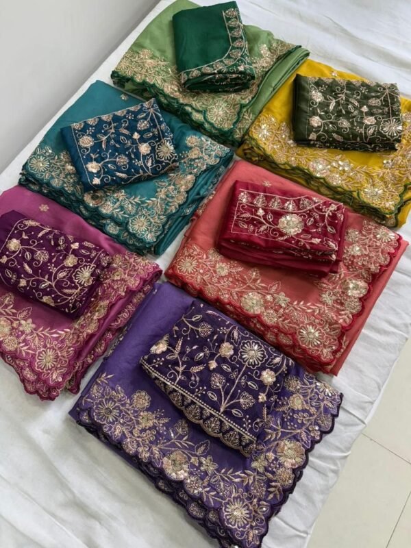 Star Georgette Sequence Work Saree
