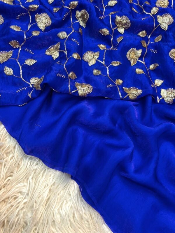 Fenday Satin Saree With Work Blouse