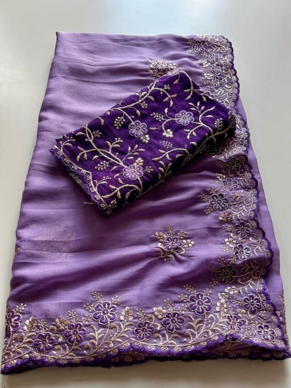 Rangoli Silk Embroidery Work Sarees