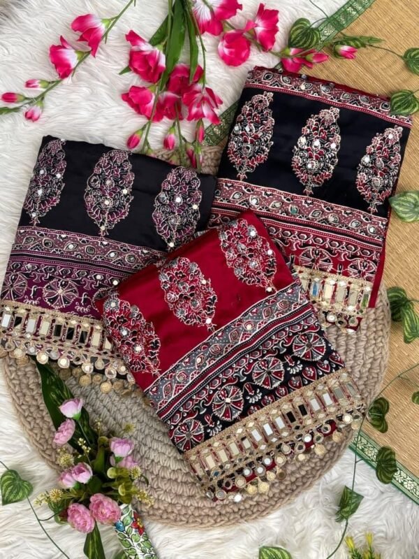 Most Trending Model silk Ajarakh Print Sarees