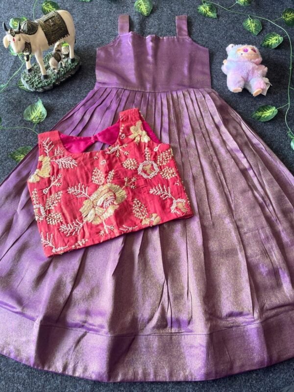 Pure Viscose Tissue Gowns With Hand Work Blouse
