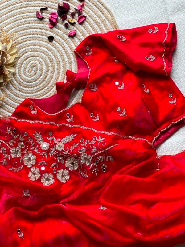 Soft Space silk  Designer Saree With Stiched Blouse