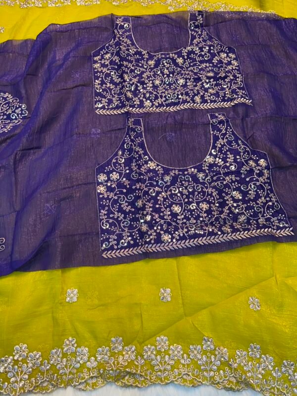 Soft Crunchy Saree With embroidery Work Saree