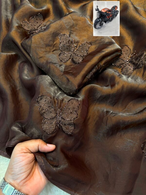 Space Fendi Satin Butterfly Saree
