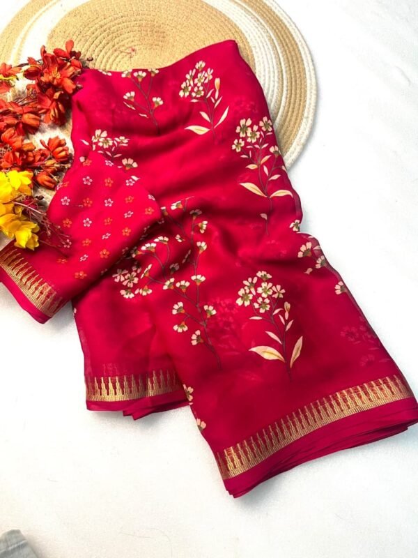 Heavy marsh mellow saree