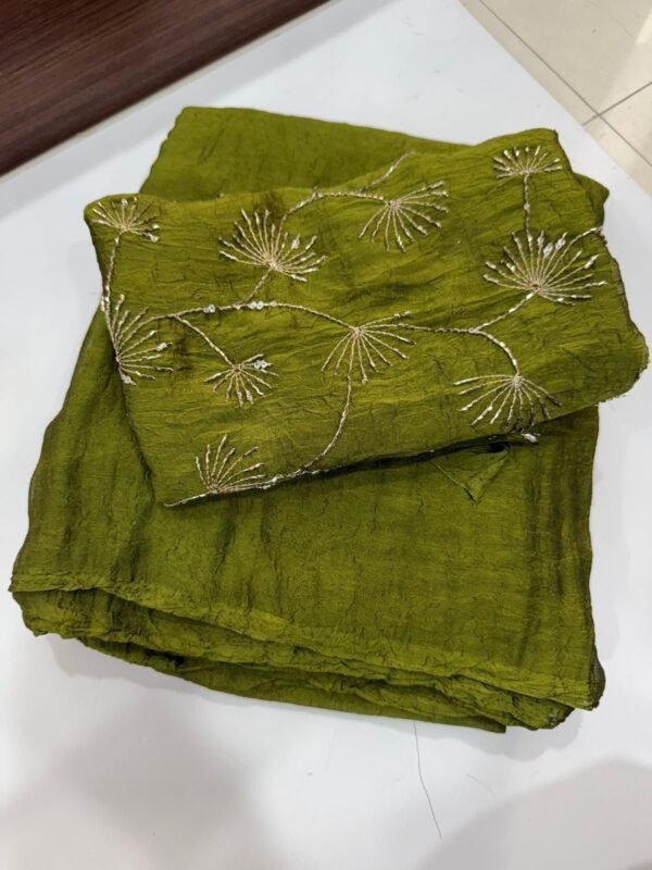 Rangoli crush saree with sequence work blouse