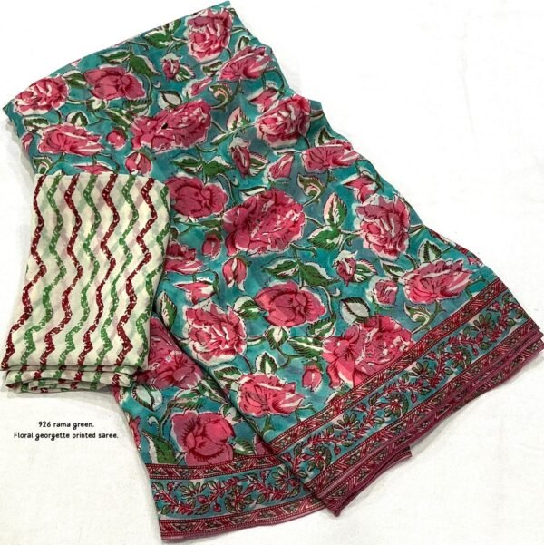 Soft georgette saree with floral print