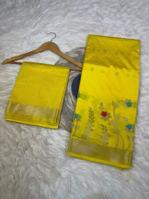 Banarasi Semi Katan Silk Dyed Sarees