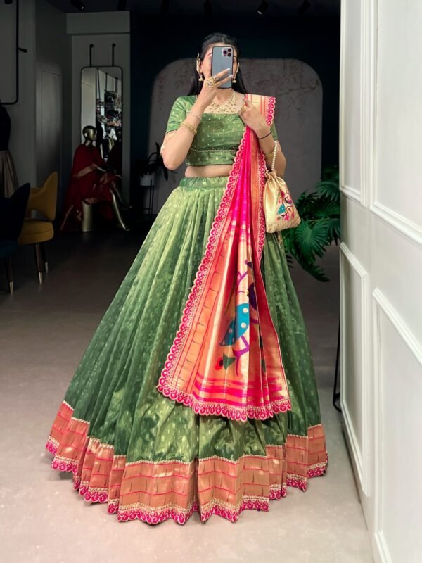 Shimmer Organza Semi Stiched Lehenga Choli