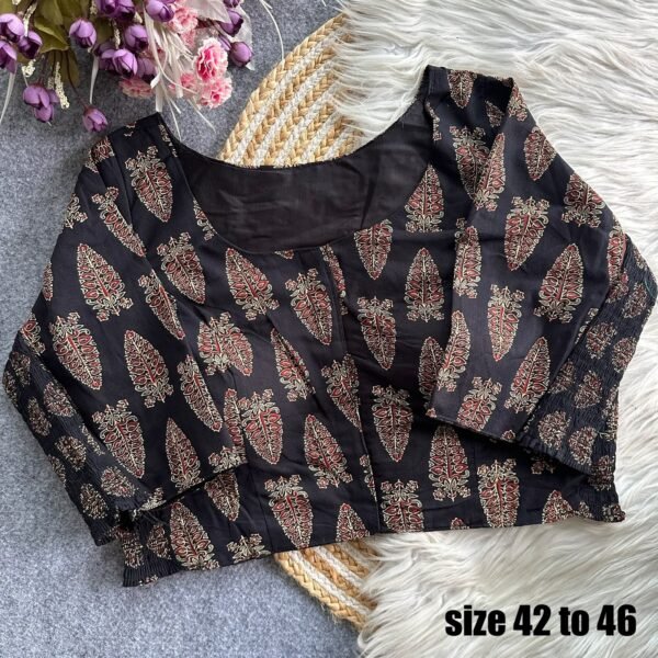 Ajrakh Print Elastic Blouse